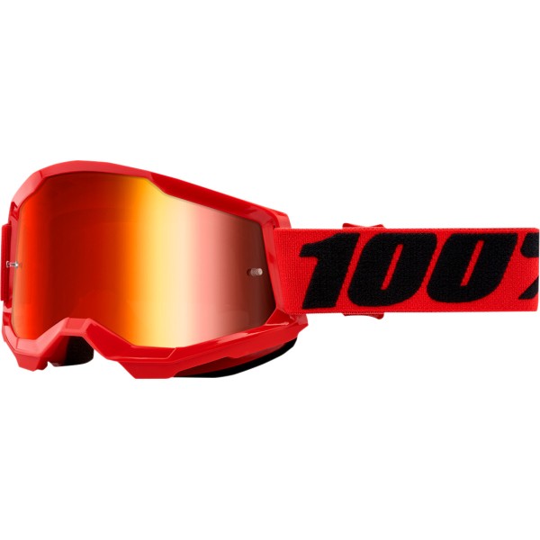 100% Goggle Strata 2 Red Mirror Red