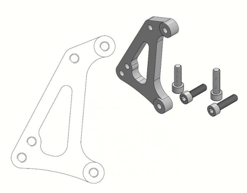 Moto-Master Adapter für 4 Kolben Bremssattel