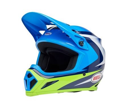 BELL MX-9 Mips Helm - Jackal Gloss Blue/Hi-Viz Yellow