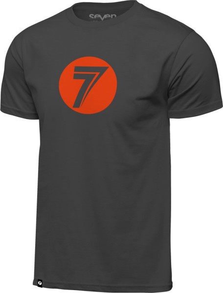 Seven Dot Tee Charcoal-Orange