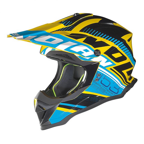 Nolan N53 Helm Flaxy blau-gelb